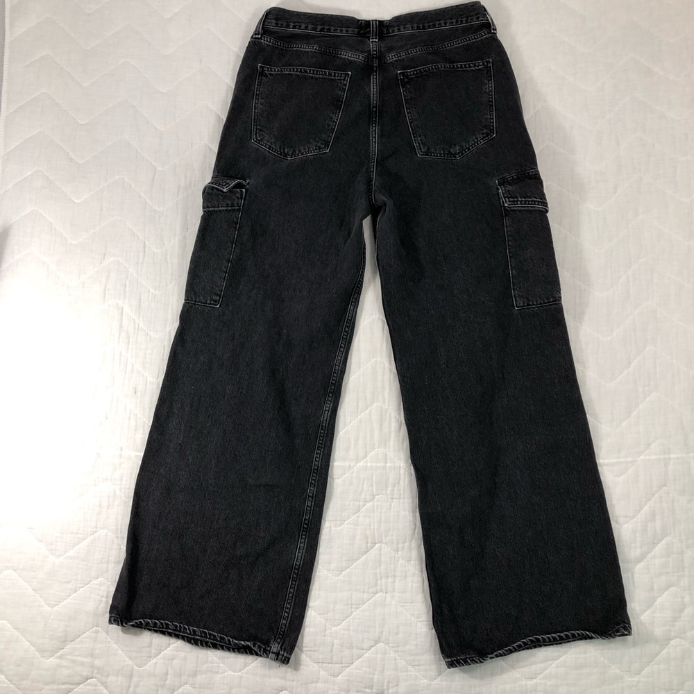 Agolde LA Jeans Women’s Size 31 Black Cargo Wide Leg High Rise - Picture 2 of 12